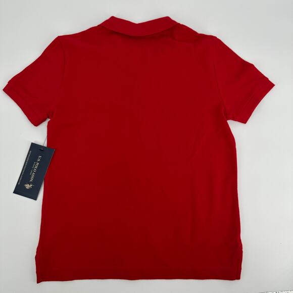 U.S. Polo Assn. Boys Embroidered Logo Red Short Sleeve Polo Shirt New Medium 8 - Picture 2 of 8